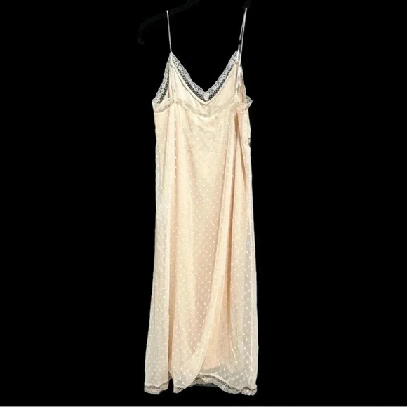 New BAND OF THE FREE Amalie Ivory Midi Dress Sleeveless Lace Boho Cottage Sz L - Picture 9 of 12